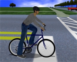 avatar of person sitting on bike waiting at crosswalk